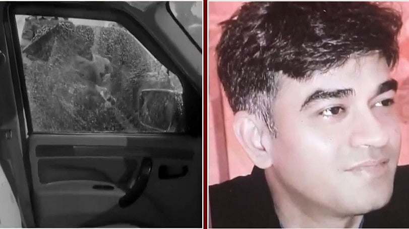 The vehicle in which Chandranath Rath (right) was targeted leading to his death.