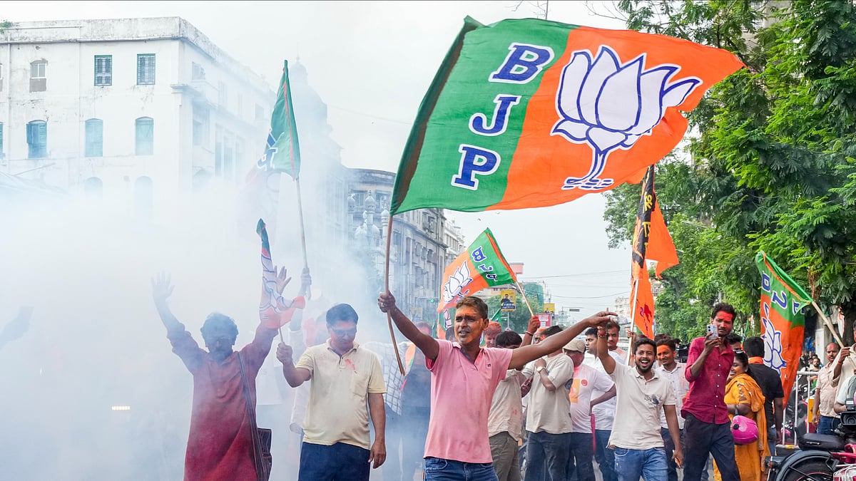 Celebrations by BJP supporters