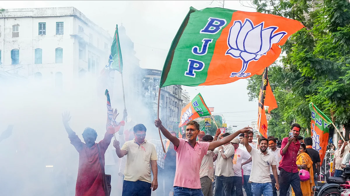 Celebrations by BJP supporters