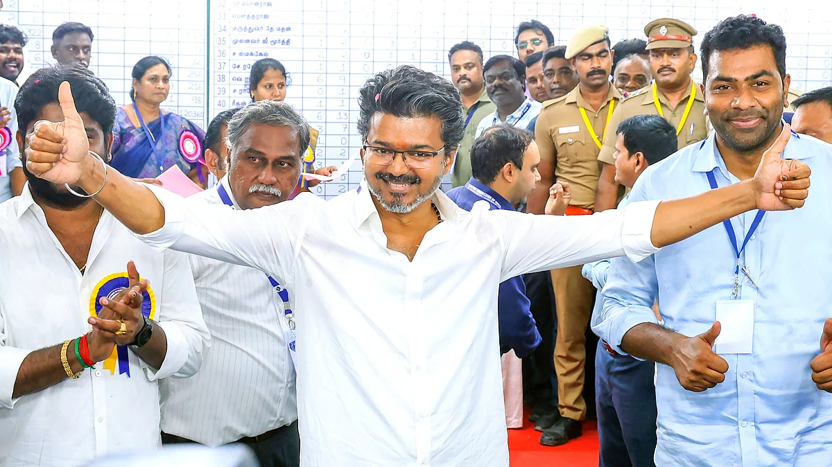 TVK chief Vijay celebrates his party’s victory, but the challenges of coalition politics still lie ahead