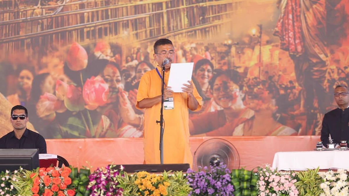 Suvendu Adhikari taking the oath of office