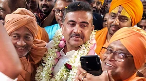 Suvendu Adhikari at Bharat Sevashram Sangha, Kolkata, 9 May