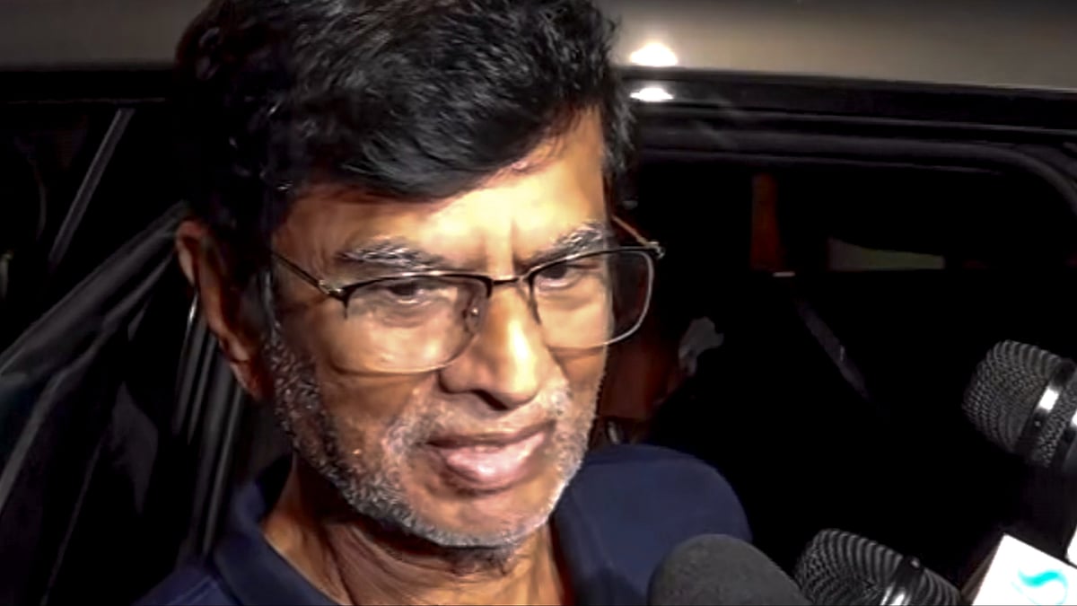 Film director S.A. Chandrasekhar, father of C. Joseph Vijay, interacts with the media in Chennai.
