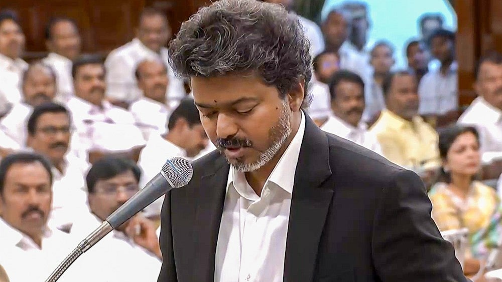C. Joseph Vijay during Tamil Nadu Legislative Assembly session in Chennai.
