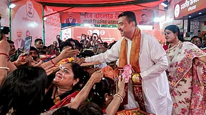 West Bengal CM Suvendu Adhikari at the party office in Kolkata, 11 May