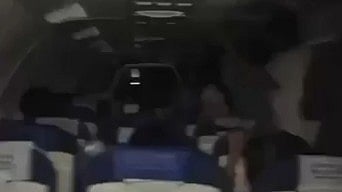 The entire aircraft cabin fell dark following a malfunction in the ground power unit.