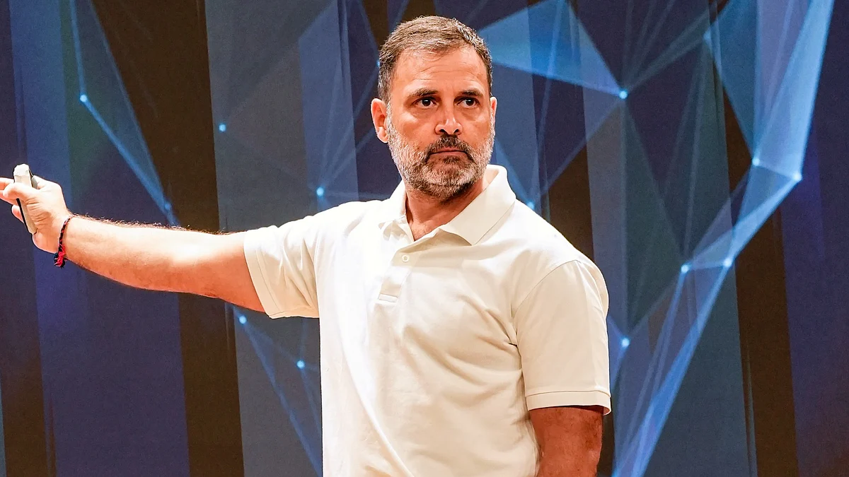 Rahul Gandhi at a press conference in September 2025