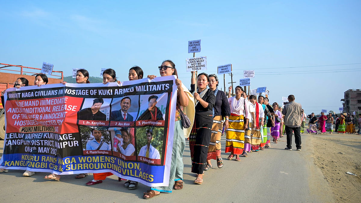 Naga women stage protests across Manipur, demand release of hostages
