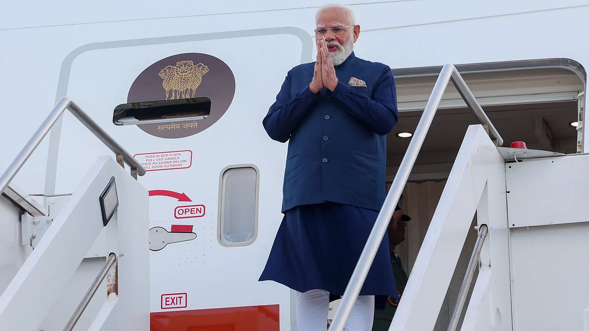 Narendra Modi arrives in Rome.
