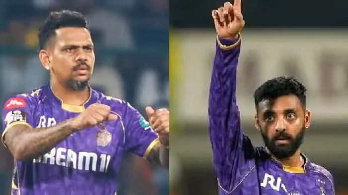 KKR spin twins Sunil Narine (left) and Varun Chakravarthy