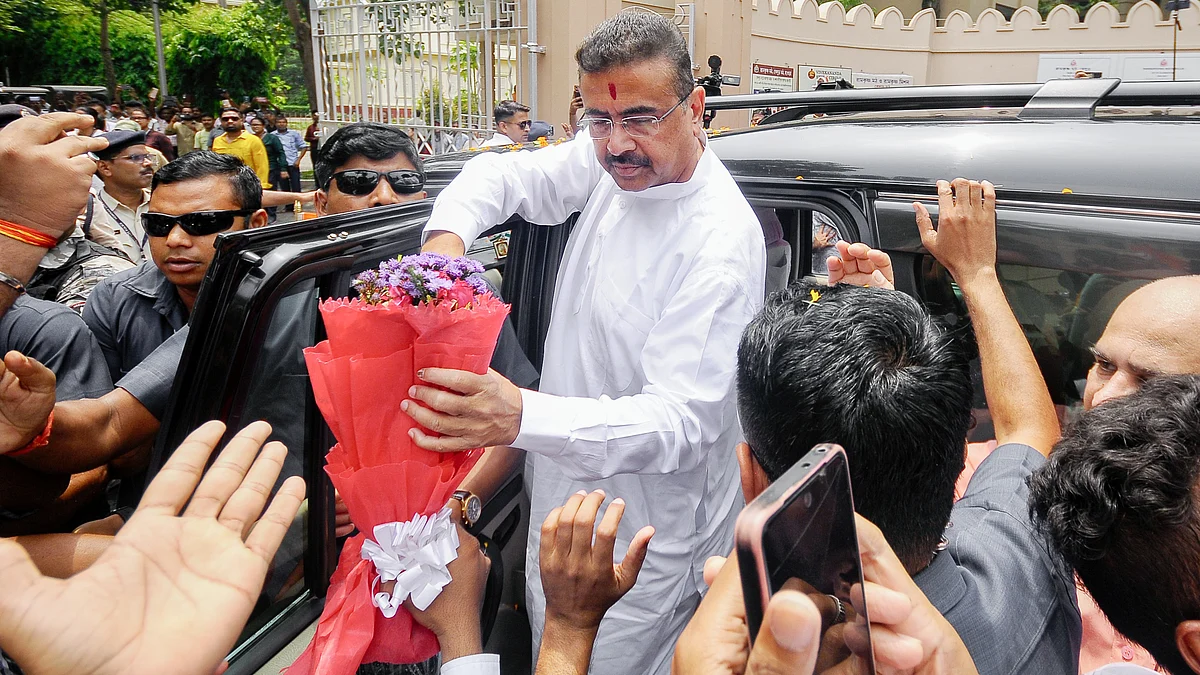 West Bengal CM Suvendu Adhikari during a visit to Belur Math, in Howrah district, 21 May