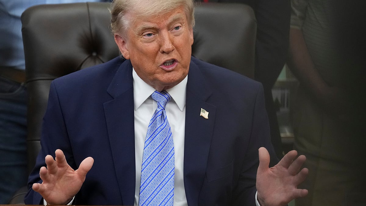 Donald Trump speaks at the White House.