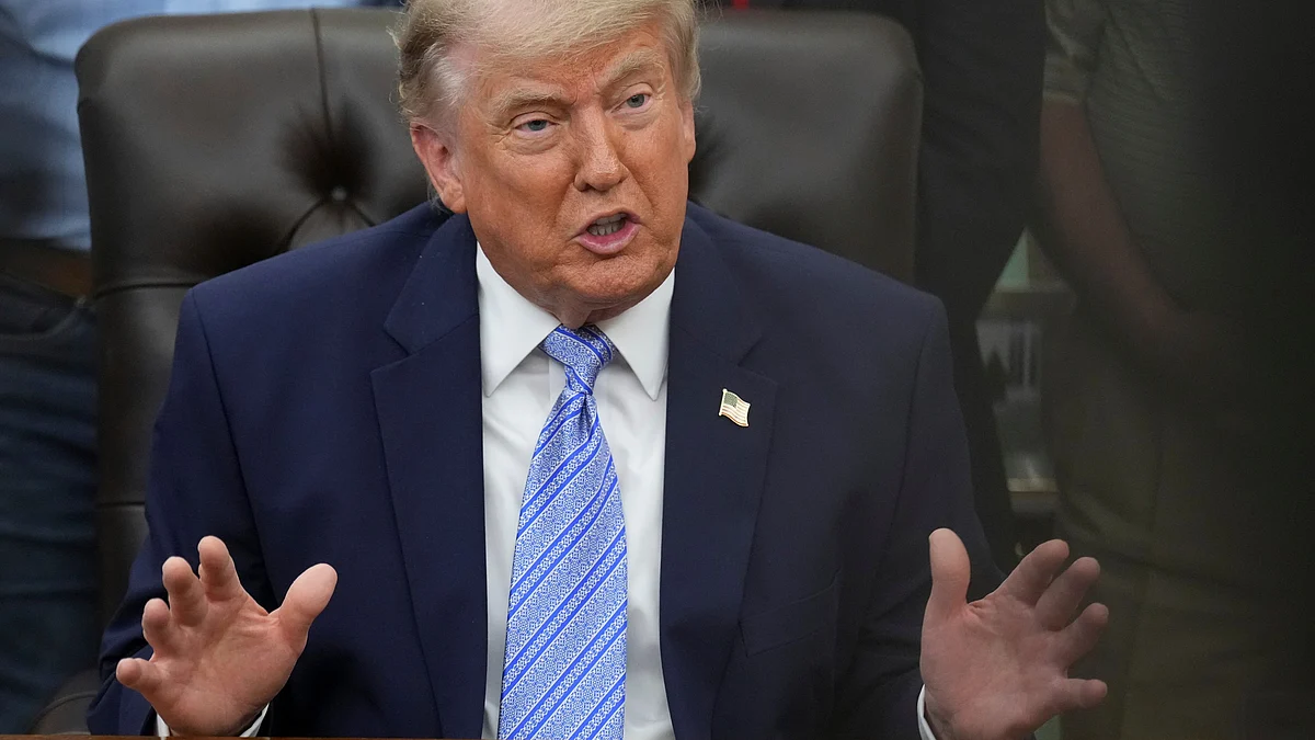 Donald Trump speaks at the White House.
