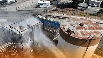Volatile chemical tank in California.