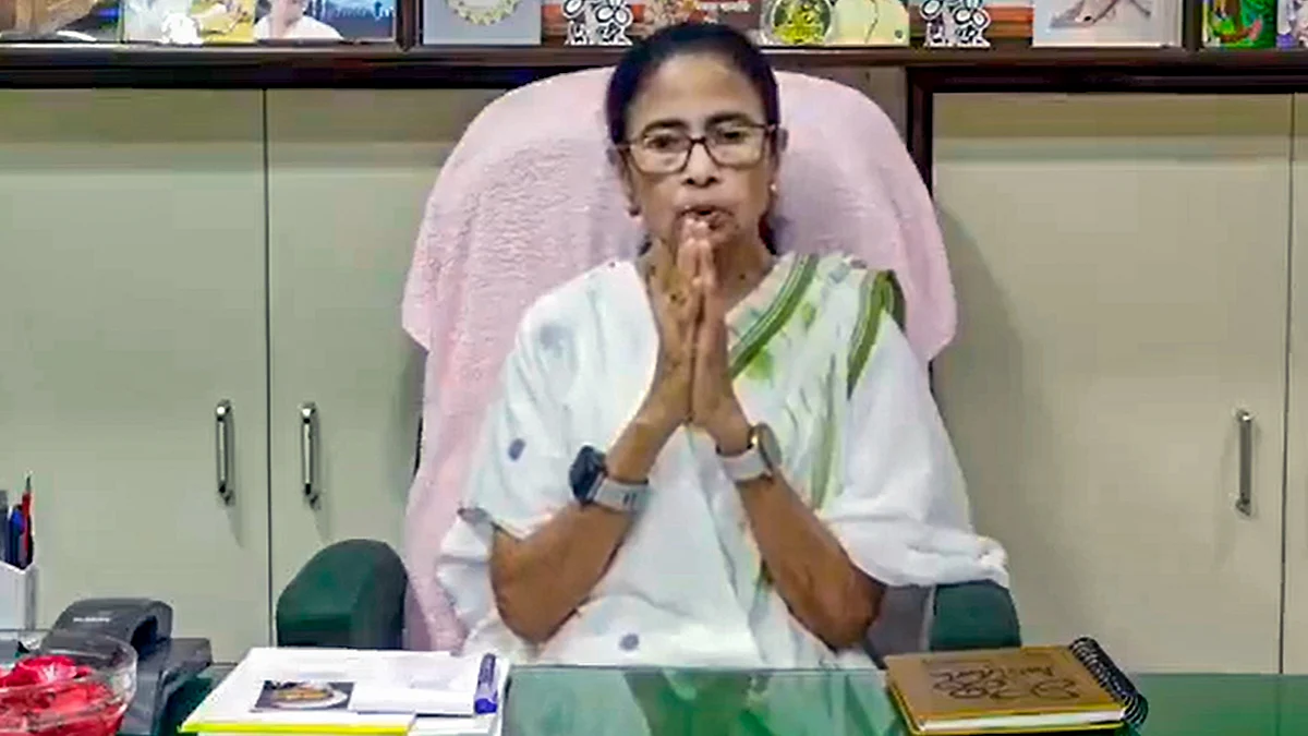 Mamata Banerjee addresses party workers and supporters through a video message