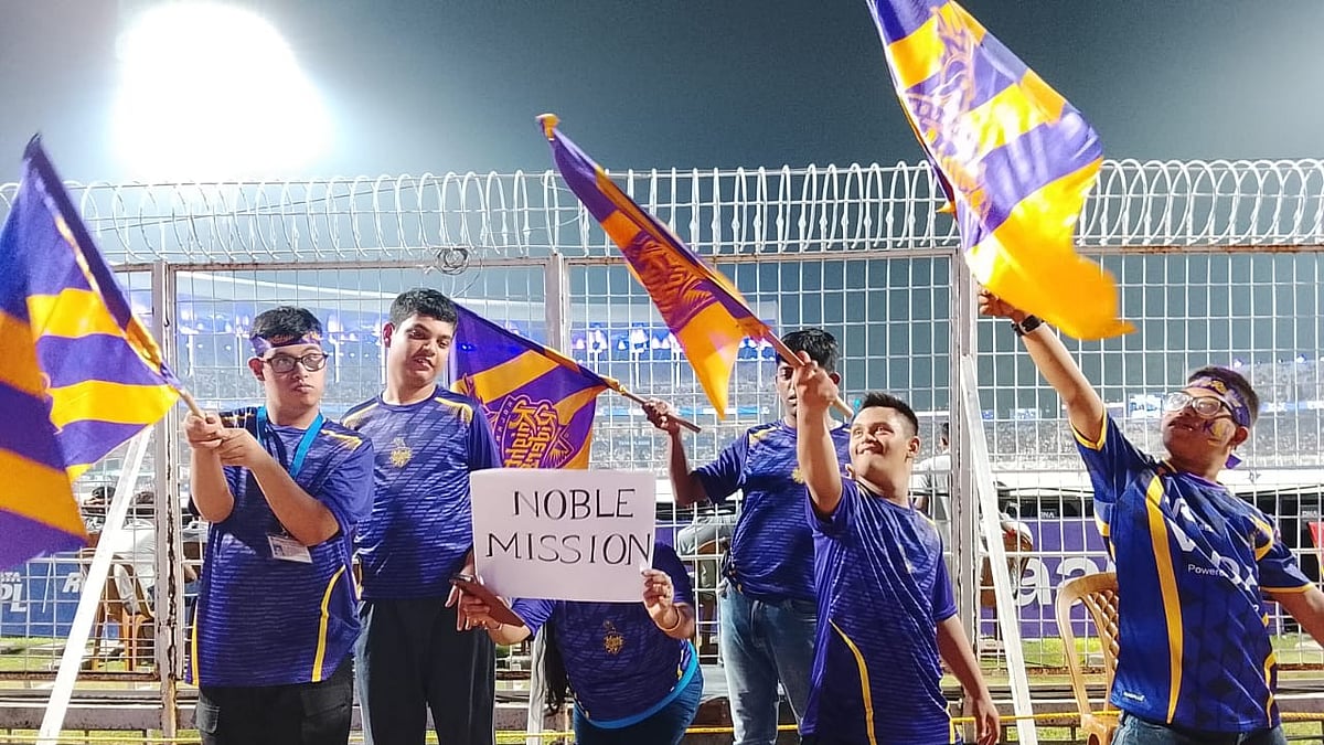 Special children celebrate at Eden Gardens in Kolkata.