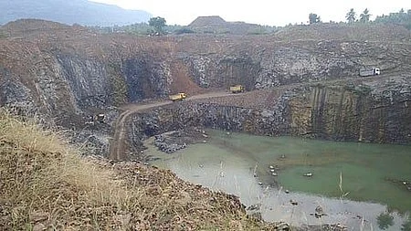 An abandoned stone quarry in Tamil Nadu