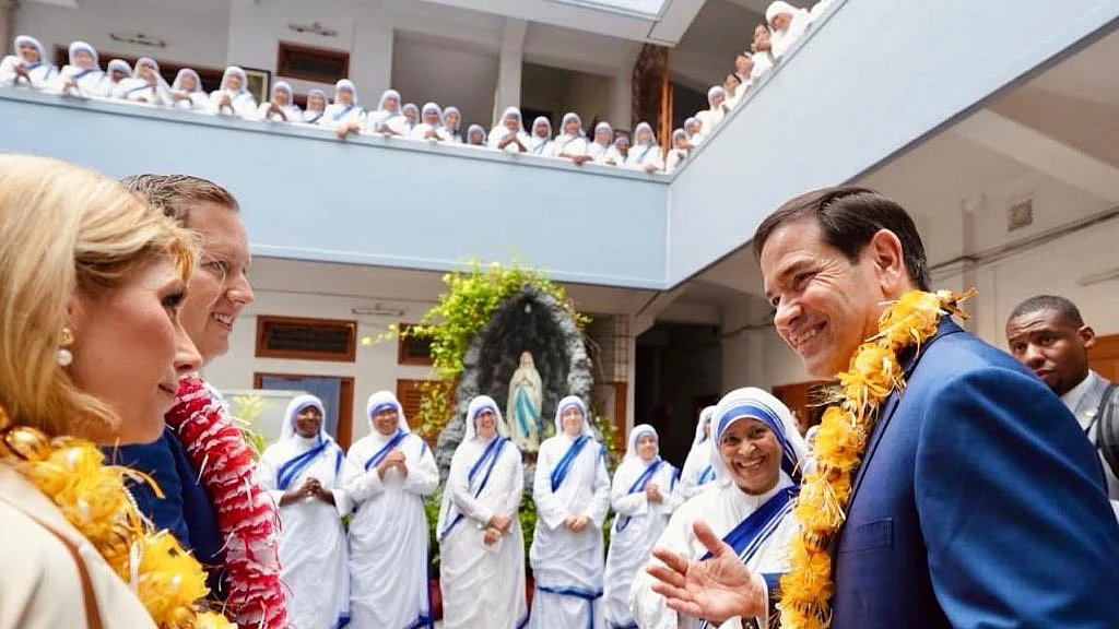 US Ambassador to India Sergio Gor and US Secretary of State Marco Rubio at Mother House, Kolkata
