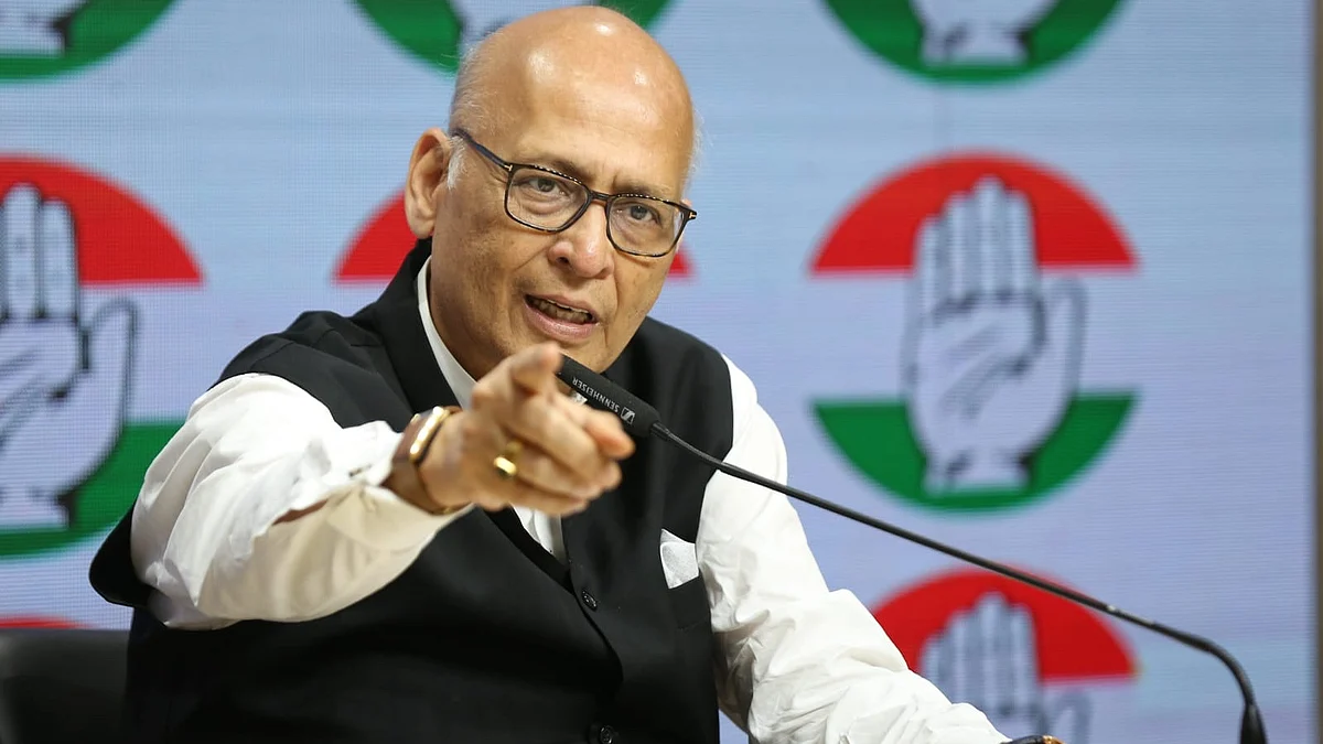 Abhishek Manu Singhvi at the press conference