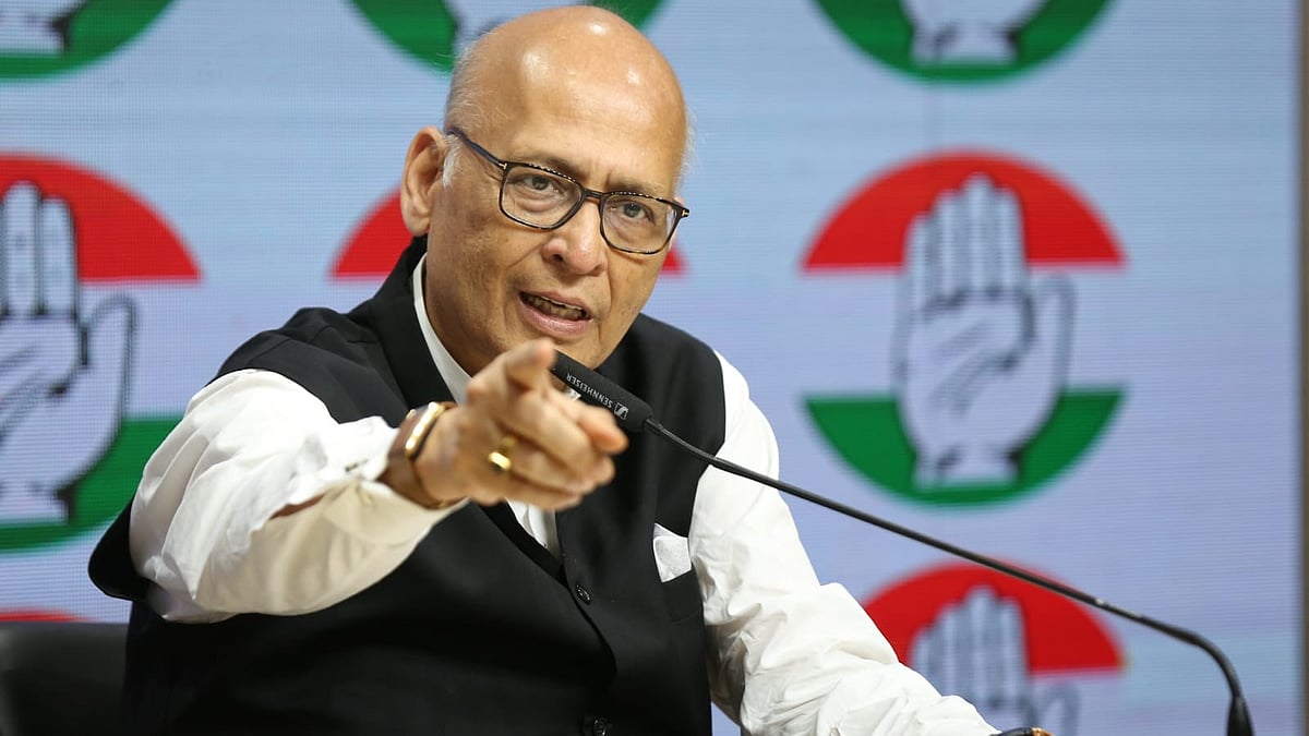 Abhishek Manu Singhvi at the press conference