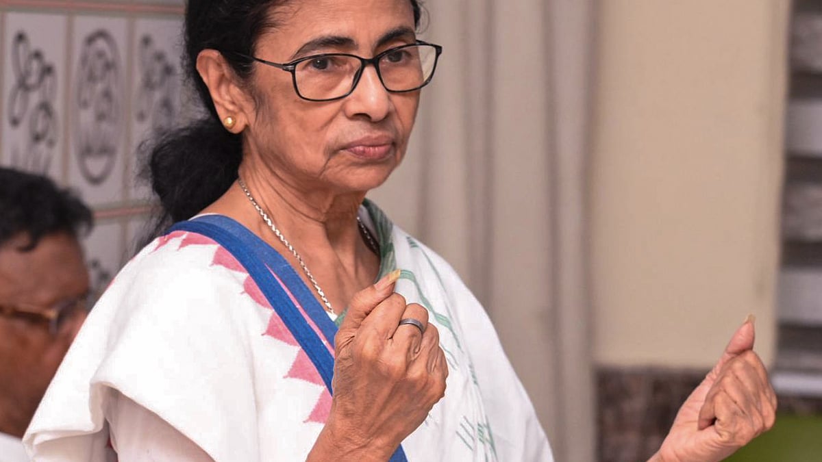 Mamata Banerjee during a meeting with KMC councillors in Kolkata.