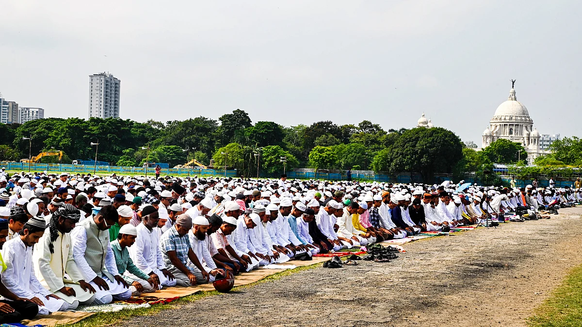 Eid prayers at Brigade Parade Ground instead of the traditional Red Road, Kolkata, 28 May