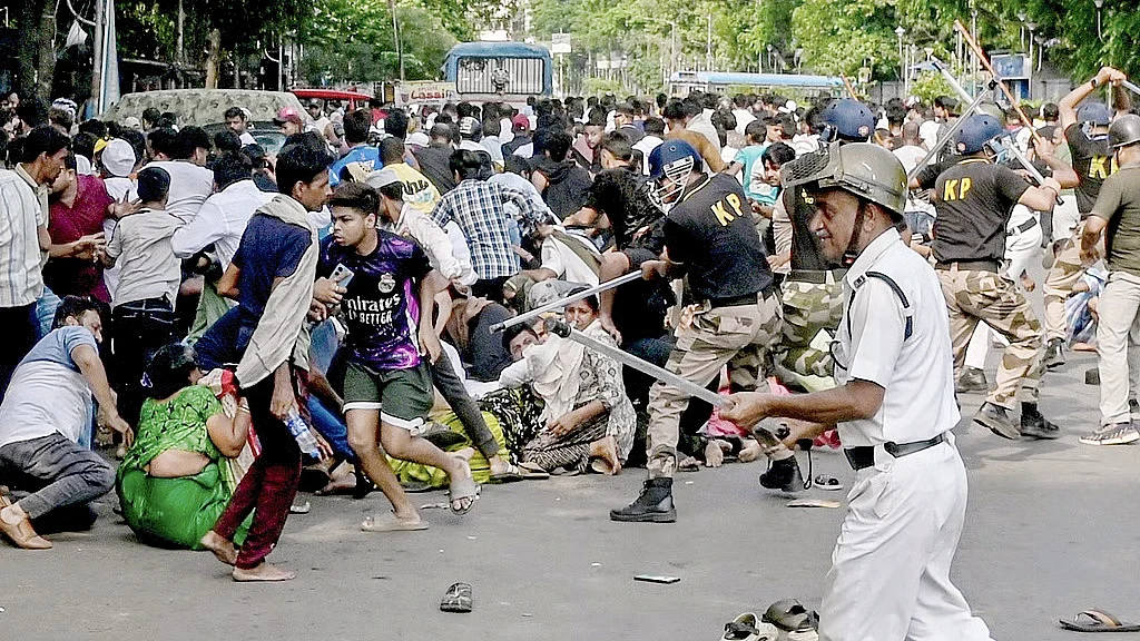 Bulldozers and lathicharges are a common sight these days on the streets of Kolkata