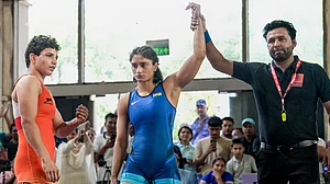 Vinesh Phogat after an early round win in Asian Games trials