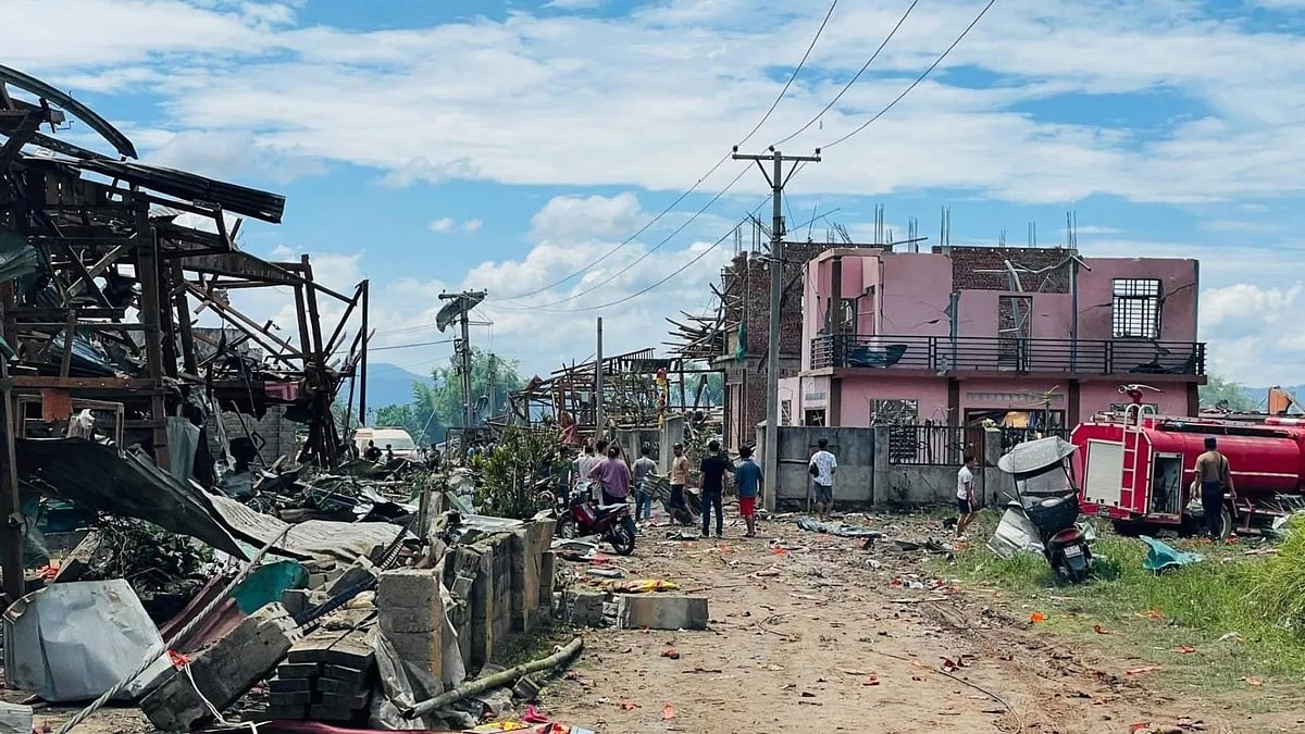 Collapsed structures in Myanmar.