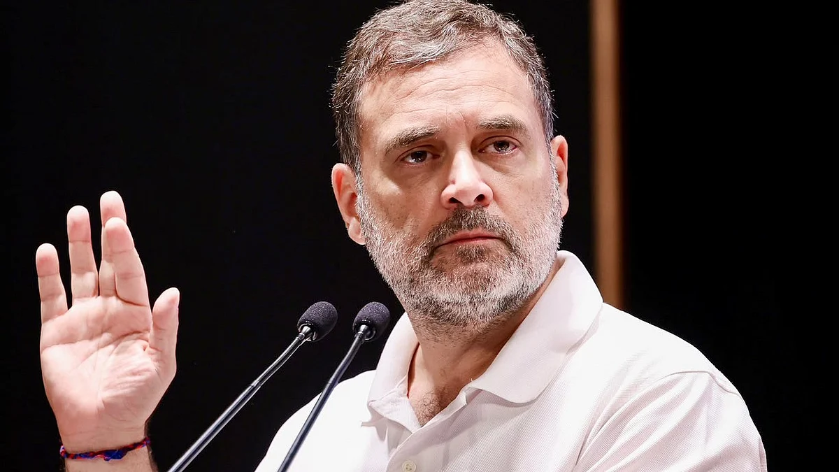 Rahul Gandhi addresses ‘National Tribal Professional Conclave’ in New Delhi. 