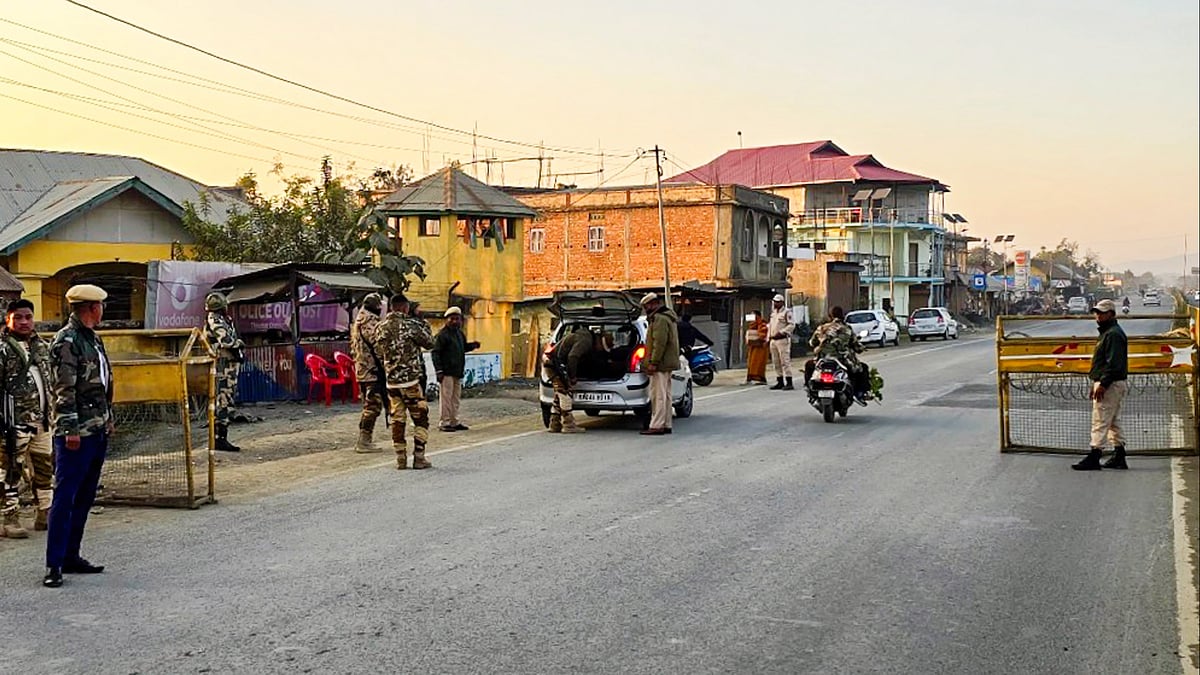 Security forces during a search operation in Manipur 