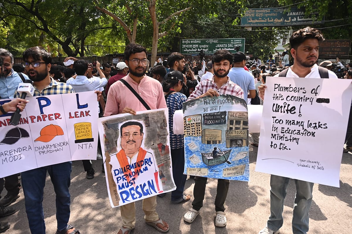 Cockroach Janta Party supporters gather at Jantar Mantar in New Delhi, 6 June