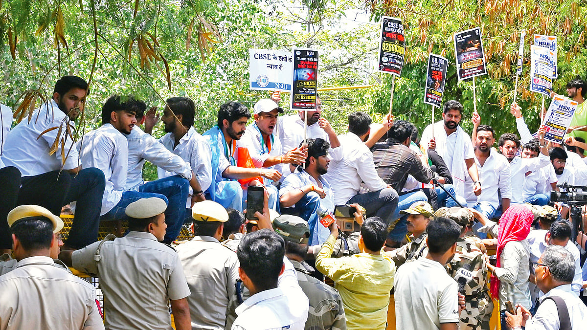 An NSUI protest against the CBSE