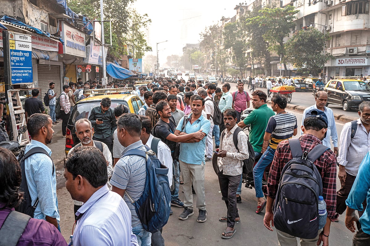 (L-R) Daily wage labourers wait in vain for work; hoteliers seek relief; small workshops down shutters
