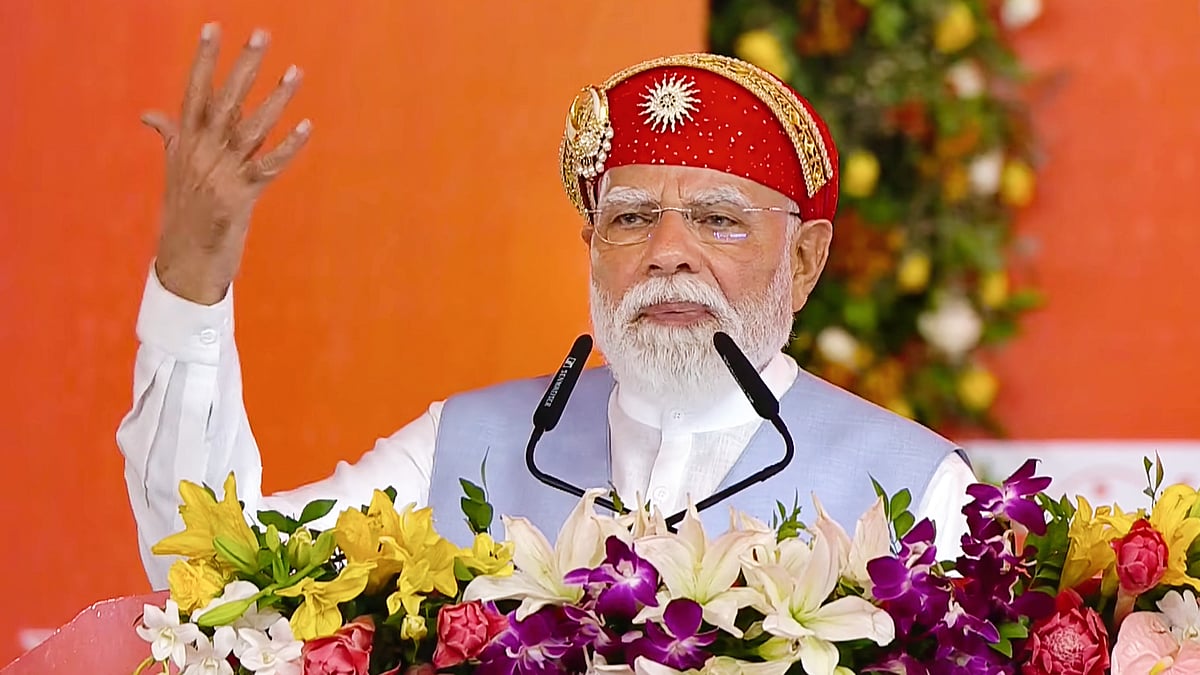 PM Narendra Modi addresses an inauguration event in Surat, Gujarat