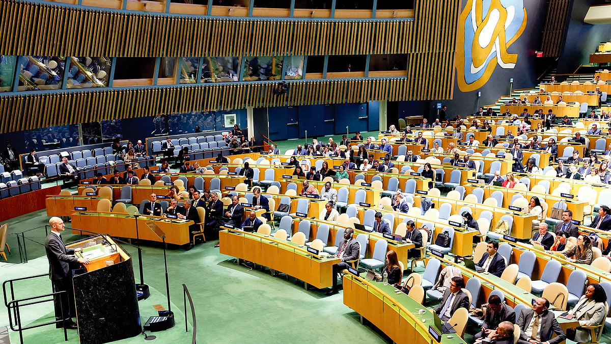 France's foreign minister Jean-Noël Barrot at the 11th NPT review conference