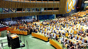 France's foreign minister Jean-Noël Barrot at the 11th NPT review conference