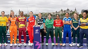 Captains' day out: Harmanpreet is third from right