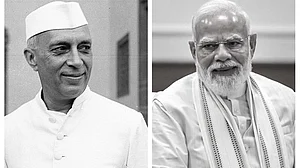 Jawaharlal Nehru (L) and Narendra Modi