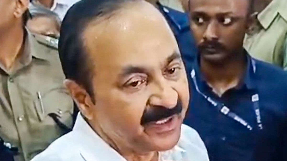 V.D. Satheesan speaks to reporters in Kochi.