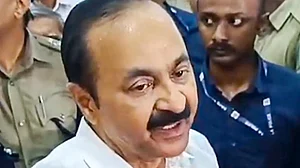 V.D. Satheesan speaks to reporters in Kochi.