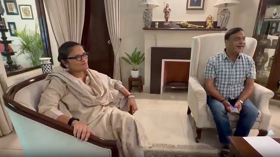 Rajya Sabha MP Sushmita Dev with Himanta Biswa Sarma