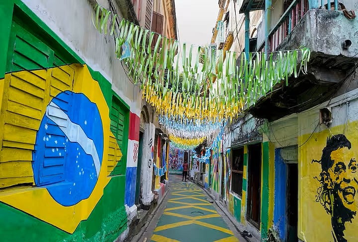 A north Kolkata lane during Qatar 2022
