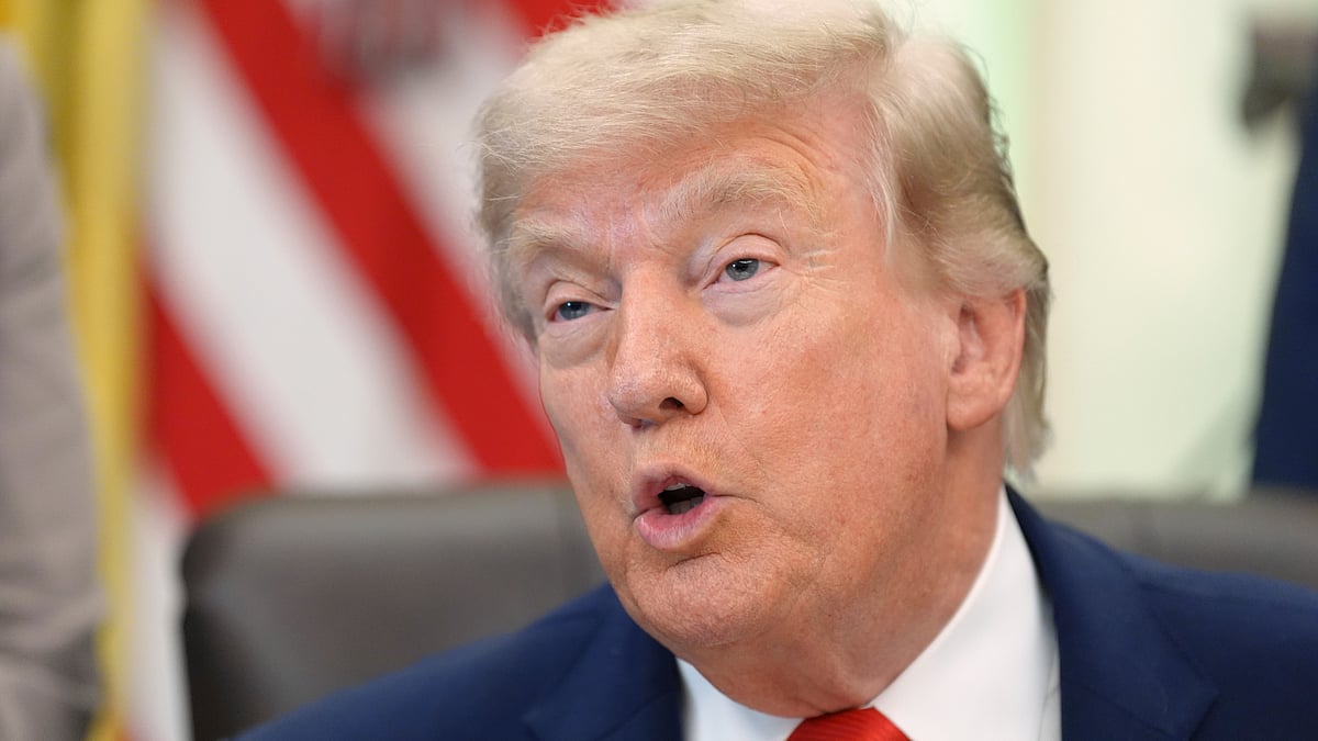 Donald Trump speaks during an event at White House.