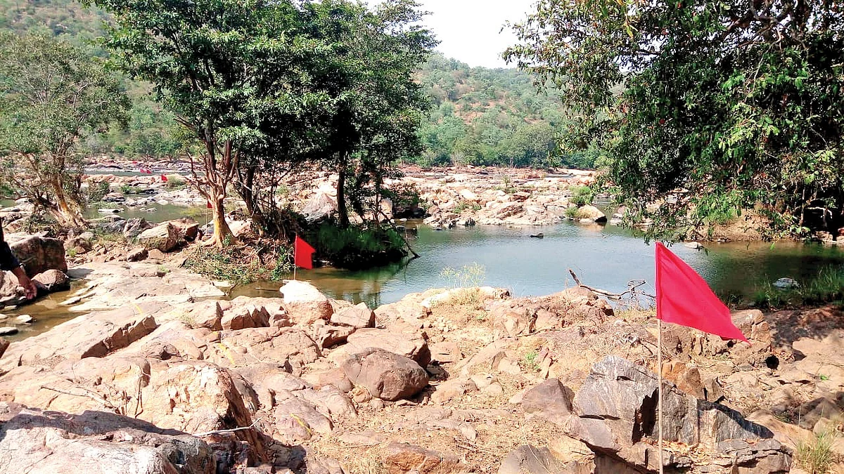 The site of the proposed Mekedatu Balancing Reservoir Project on the Cauvery, 90 km south of Bengaluru
