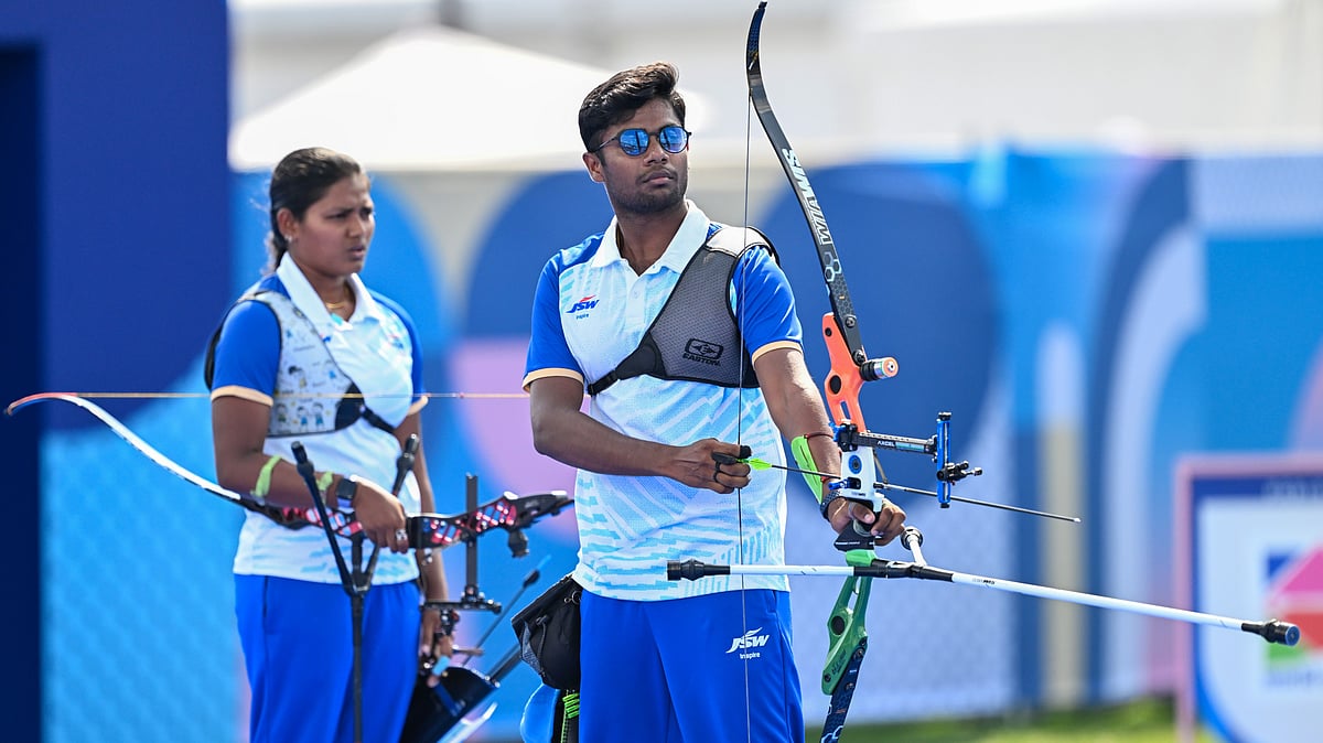 India's Dhiraj Bommadevara during a match.