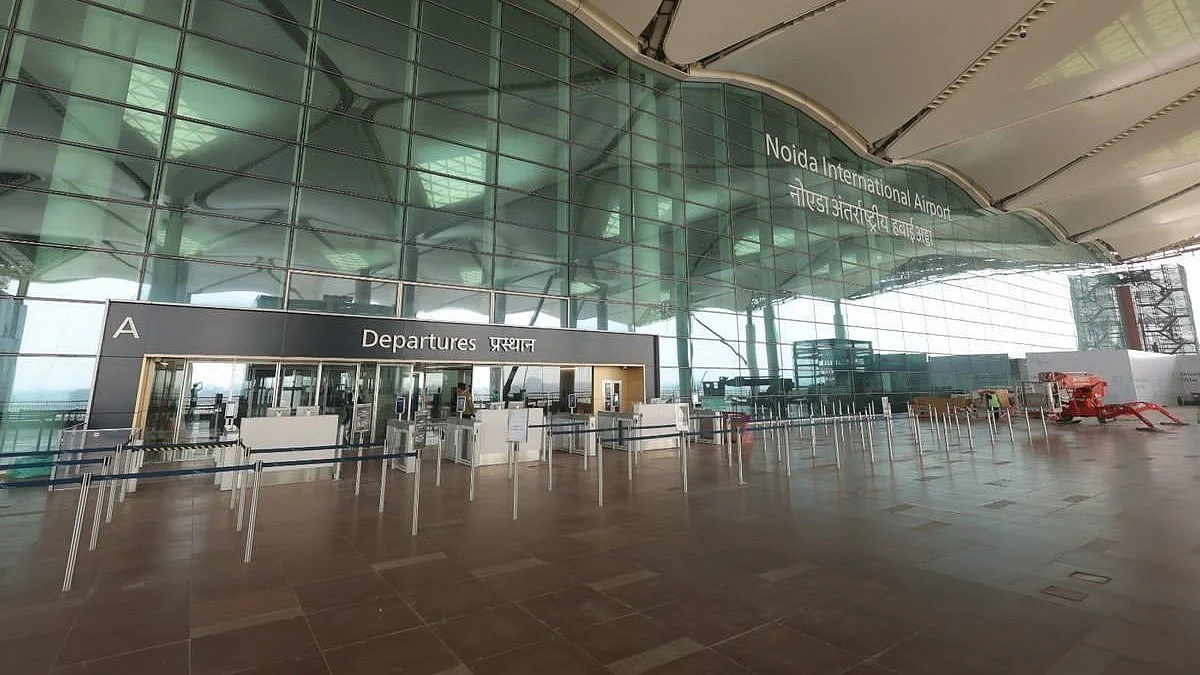 The departure terminal of the Noida International Airport