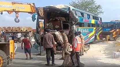 The accident site on the Vadodara-Halol highway