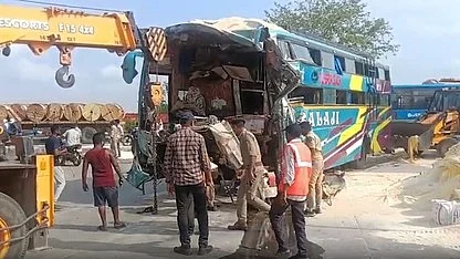 The accident site on the Vadodara-Halol highway