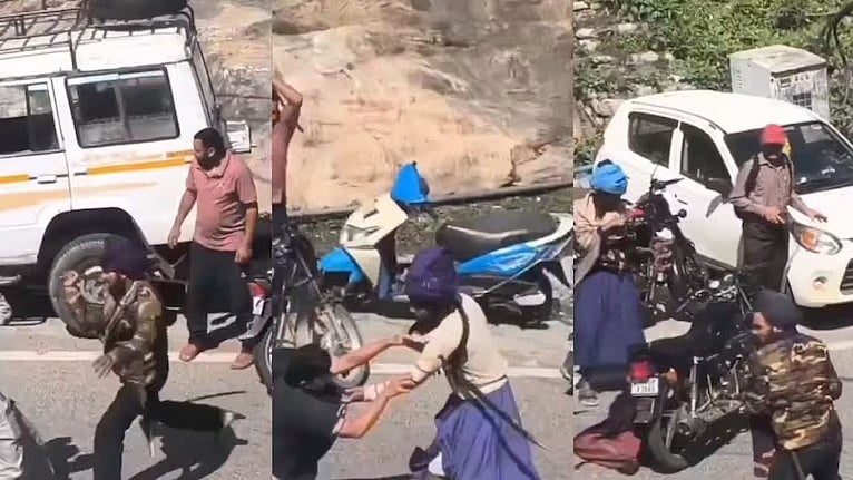 Creen grabs of clashed between pilgrims and locals